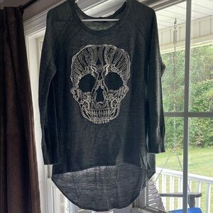 Black Skull Graphic Sweater